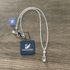NWT Swarovski Stilla Collection Faceted Crystal Teardrop Beaded Pendant Necklace